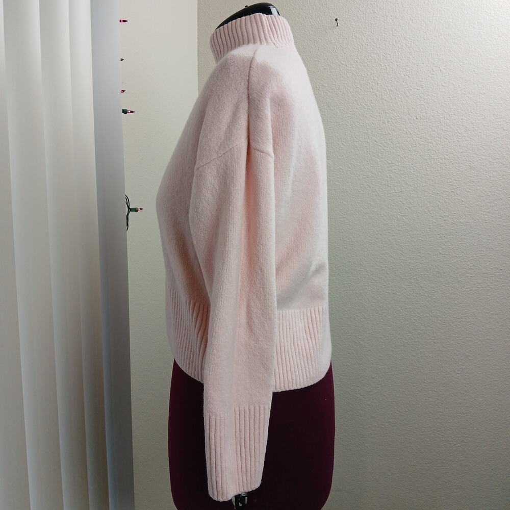 Paris Atelier & Other Stories Cropped Mock Neck Jumper S light pink cotton blend - Picture 4 of 16